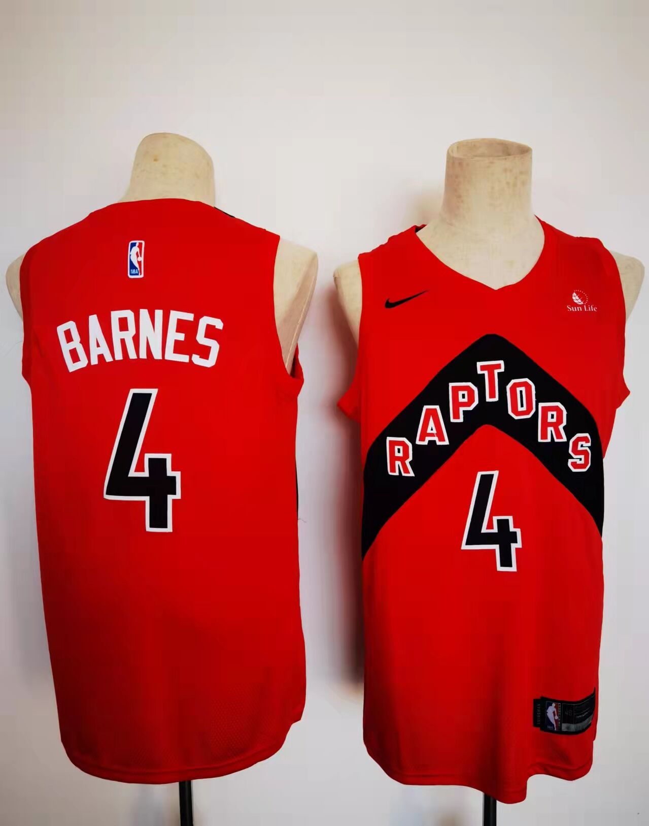 2022 NBA Men Toronto Raptors #4 Barnes red Nike Game city edition Jersey->philadelphia 76ers->NBA Jersey